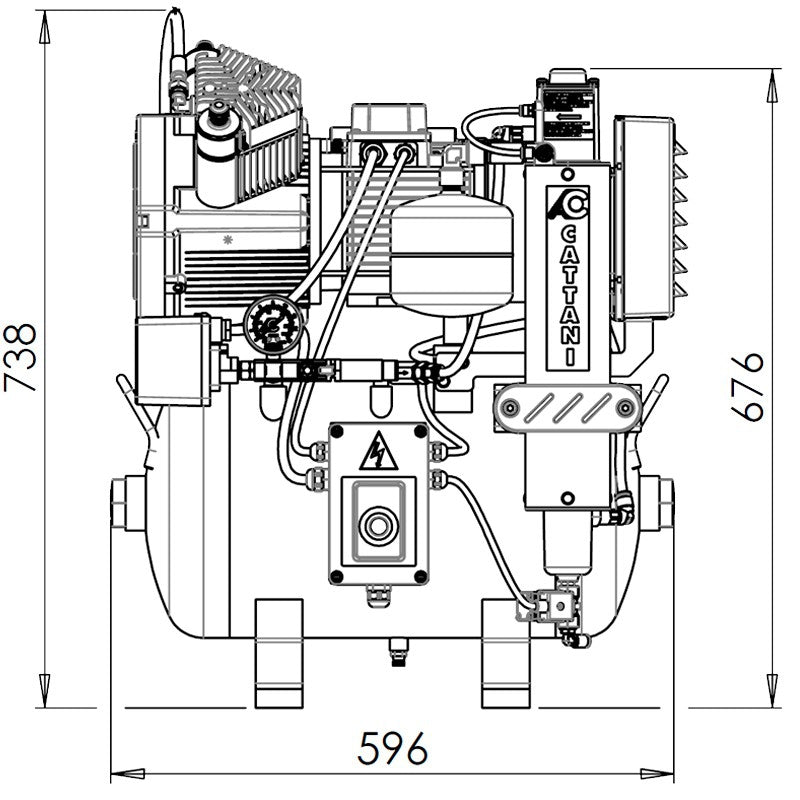 AC200 Cattani Oil Free Compressor 013230